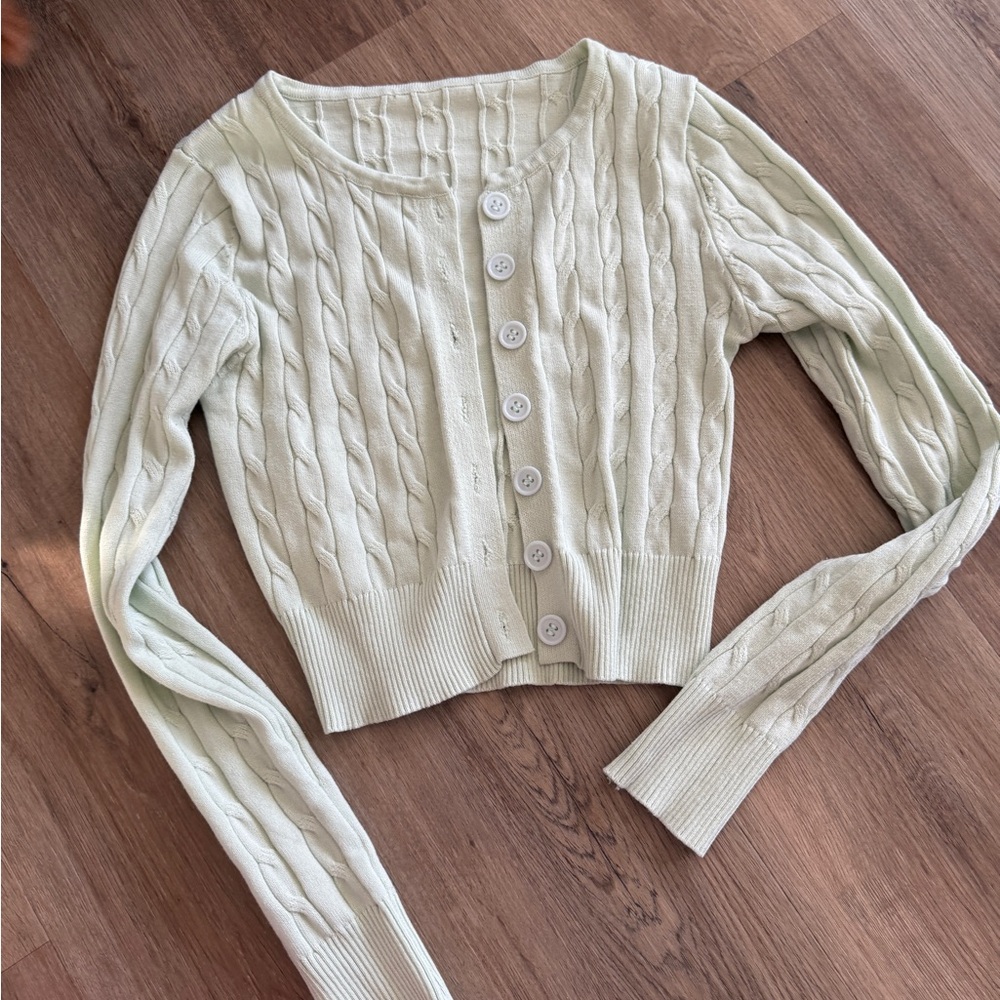 Light green cardigan